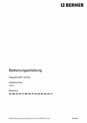 Berner BPT-GG SD Bedienungsanleitung/Sicherheitshinweise
