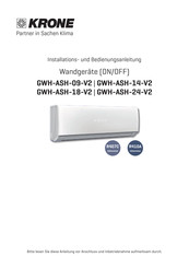 Krone GWH-ASH-18-V2 Installations- Und Bedienungsanleitung