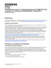 Siemens Simatic S7-300 Produktinformation