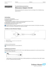 Endress+Hauser Memosens CLS16E Kurzanleitung