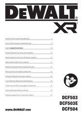 DeWalt XR DCF503 Bersetzung Der Originalanweisungen