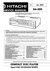 Hitachi DA-800 Service