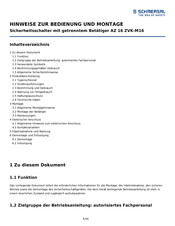 Schmersal AZ 16 ZVK-M16 Bedienungsanleitung
