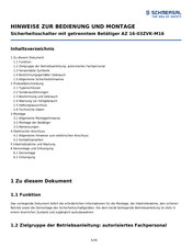 schmersal AZ 16-03ZVK-M16 Bedienungsanleitung