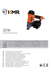 KMR 3516 Technische Daten, Ersatzteilliste