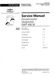 Whirlpool DWF 406 W Service Manual