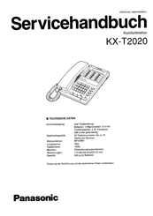 Panasonic KX-T2020 Servicehandbuch