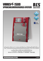 RCS AUDIO-SYSTEMS VARES 1500 Bedienungsanleitung