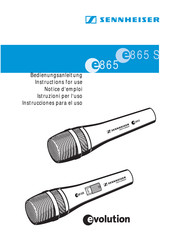 Sennheiser evolution e 865 Bedienungsanleitung