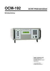 orbit controls OCM-192 Betriebsanleitung