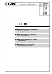 Boffi LOTUS OKGL03 Montage- Und Serviceanleitung