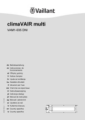Vaillant climaVAIR multi VAM1-035 DNI Betriebsanleitung