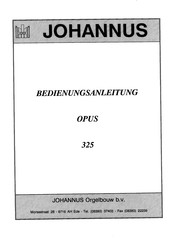 Johannus OPUS 325 Bedienungsanleitung