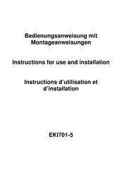 exquisit EKI701-5 Bedienungsanweisung Mit Montageanweisungen