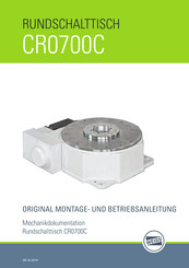 WEISS CR0700C Original-Montage- Und Betriebsanleitung
