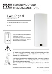 Austria Email EWH DIGITAL 080 Bedienungs- Und Montageanleitung