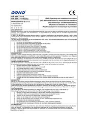 Orno OR-WAT-419 Bedienungs- Und Montageanleitung