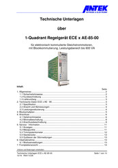 ANTEK ECE 3 AE-85-00 Technische Unterlagen