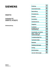 Siemens SIMATIC IPC627C Betriebsanleitung