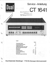 Dual CT 1641 Serviceanleitung