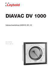 LEYBOLD DIAVAC DV 1000 Gebrauchsanleitung