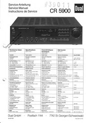 Dual Audiophile Concept CR 5900 Serviceanleitung