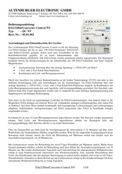 ALTENBURGER ELECTRONIC DALI Dim/Converter Control NV Bedienungsanleitung