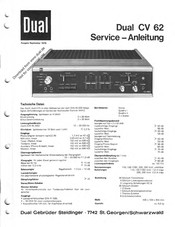 Dual CV 62 Serviceanleitung