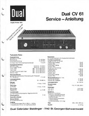 Dual CV 61 Serviceanleitung
