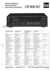 Dual CR 900 RC Serviceanleitung