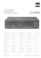 Dual CC 8025 Serviceanleitung