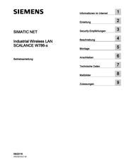 Siemens SIMATIC NET SCALANCE W786 Serie Betriebsanleitung