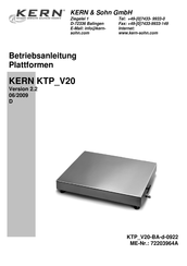 KERN KTP 150V20NM Betriebsanleitung