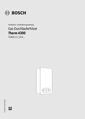Bosch Therm 4300 T4304 11 D Serie Installations- Und Bedienungsanleitung