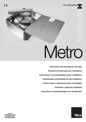 Nice Metro Anweisungen Und Hinweise Für Den Installateur