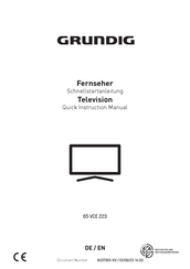 Grundig 65 VCE 223 Schnellstartanleitung