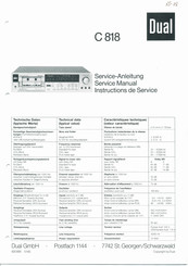 Dual C 818 Serviceanleitung
