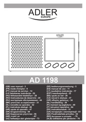 Adler europe AD 1198 Bedienungsanweisung