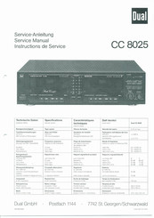 Dual CC 8025 Serviceanleitung