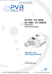 PVR EU 750/B Betriebs- Und Wartungsanleitung