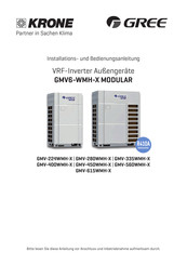 Gree GMV-450WMH-X Installations- Und Bedienungsanleitung