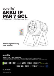 EuroLite AKKU IP PAR 7 QCL CRMX MK2 Bedienungsanleitung