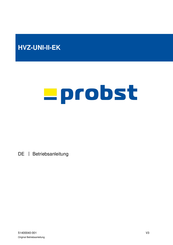 probst HVZ-UNI-II-EK Betriebsanleitung