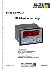 ELGO Electronic Z20-000-024-0 Bedienungsanleitung
