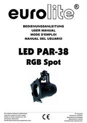 EuroLite LED PAR-38 RGB Spot Bedienungsanleitung