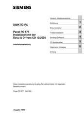 Siemens Simatic Panel PC 577 Installationsanleitung