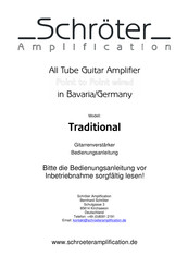 Schröter Amplification Traditional Bedienungsanleitung