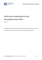 VeriFone T650c Anleitung Zur Inbetriebnahme