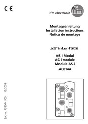 IFM Electronic ASinterface AC014A Montageanleitung