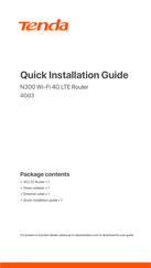 Tenda 4G03 Schnelle Installationsanleitung